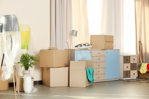 Removal truck hire service in a Hackney residential street