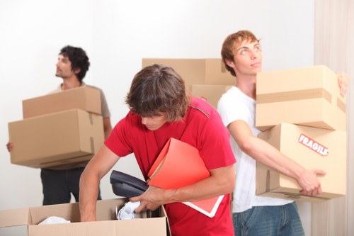 Packed boxes ready for a Hackney home move