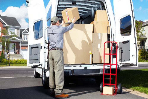 Busy East London residential move with a moving van in Hackney
