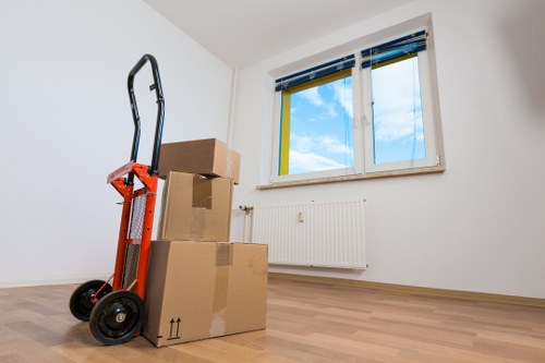 Removal van handling furniture and boxes for a local Hackney move